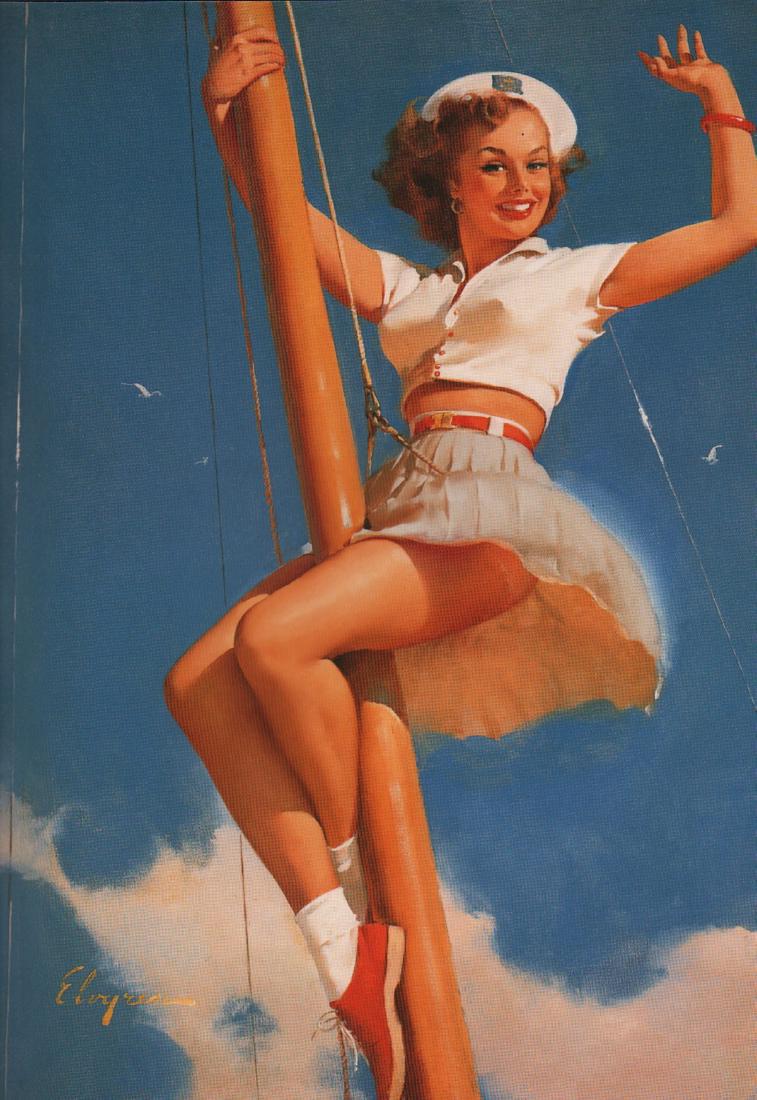 Gil Elvgren - Anchors a Wow, 1967: 1996 card stock, offset poster by Taschen, printed in Germany. 12" X 17" Please note that this lot has a confidential reserve. When you leave a bid in advance of the auction, submit your maximum. Jasp