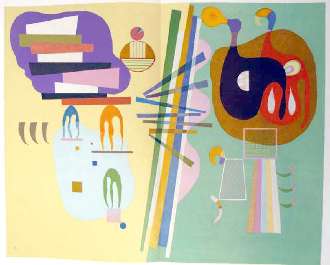 Wassily Kandinsky - Color Lithograph: Artist: Wassily Kandinsky Print Title: Untitled Printing Date: 1966 Medium: Double Page Lithograph folded as issued Image Size: 16" X 13" This double page lithograph was issued in 1969; Published by M
