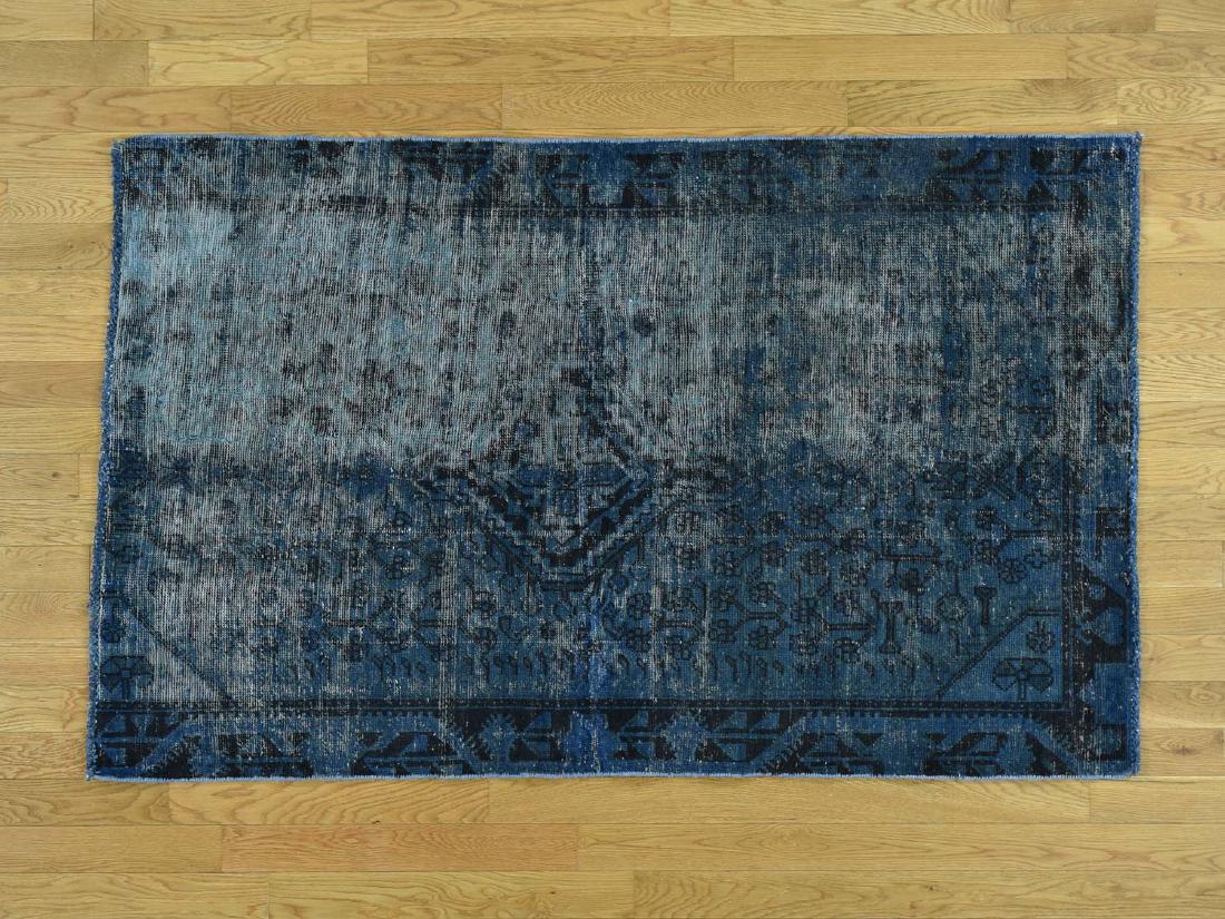 PERSIAN HAMADAN OVERDYED ORIENTAL HAND-KNOTTED RUG (1 of 9)