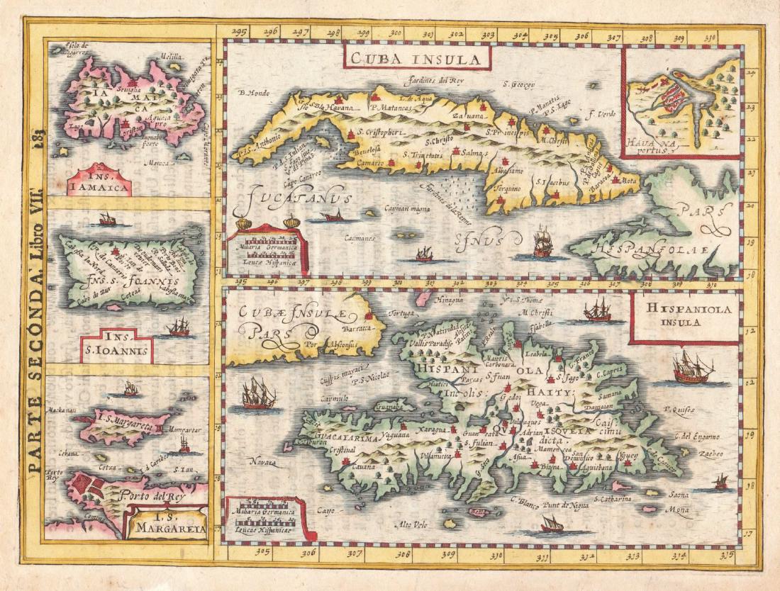 Mercator/Hondius: Antique Map of Cuba & Hispaniola 1630 (1 of 1)