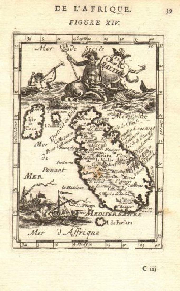 Mallet: Antique Map of Malta, 1683 (1 of 2)