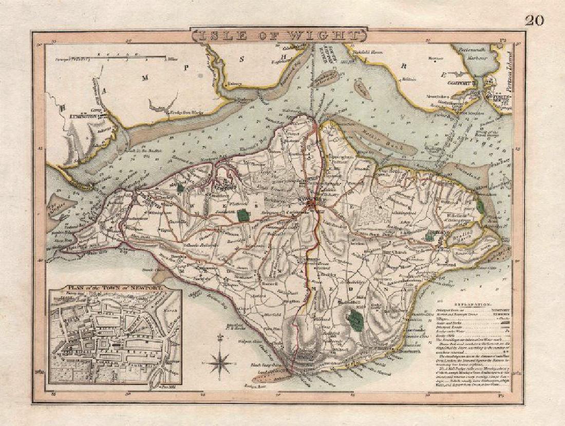 Cole & Roper: Antique Map of the Isle of Wight, 1805 (1 of 3)