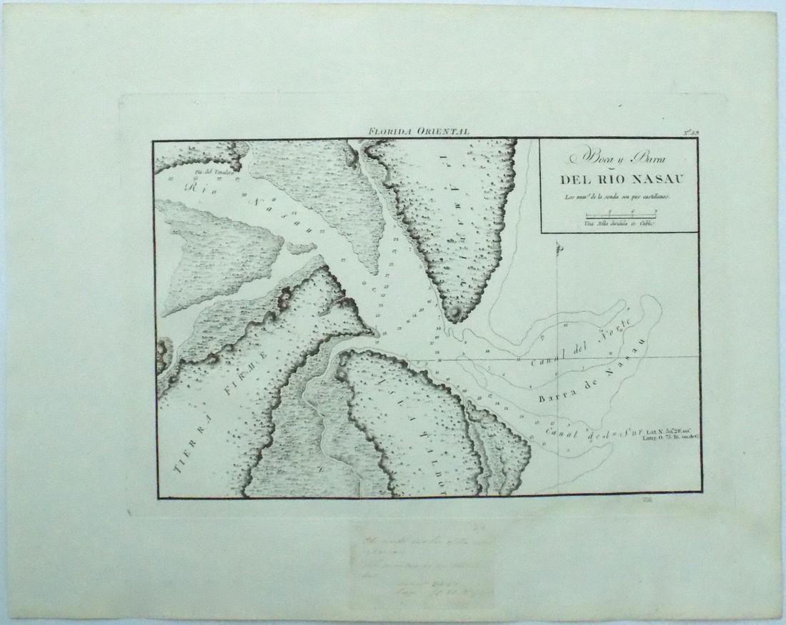 Ferrer: Antique Nautical Chart of Nassau River, 1809 (1 of 4)
