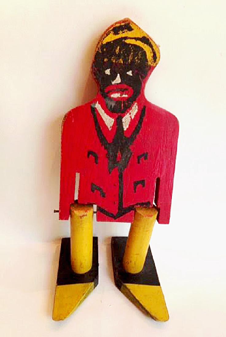 Early 20thc Jiggling Figure-"Stepin Tom": Early 20thc jiggling figure-"Stepin Tom" in all original VGC. (no stick for the back). 13" high. Please note that this lot has a confidential reserve. When you leave a bid in advance of the auction, s