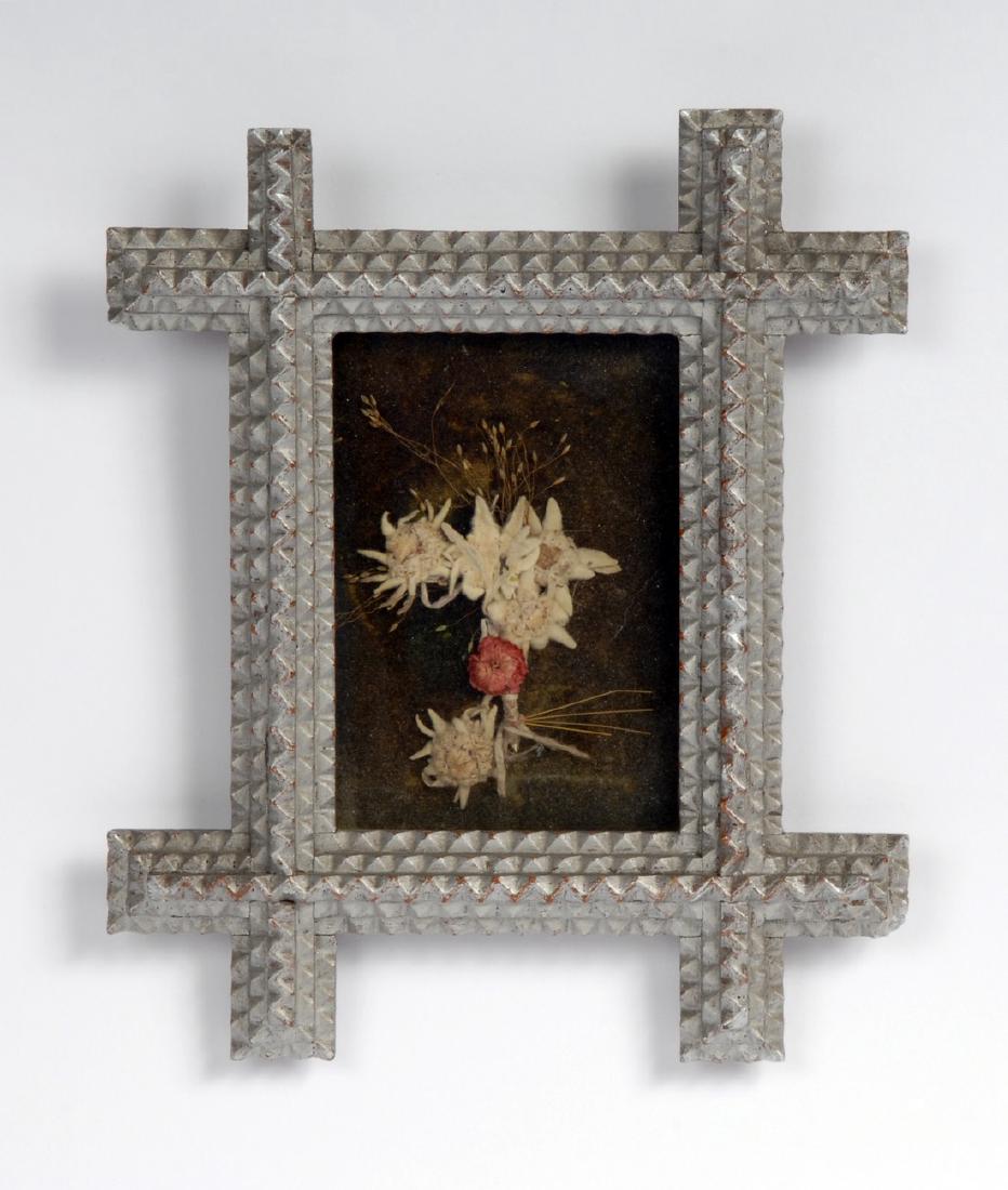 Antique Painted Tramp Art Frame (1 of 2)