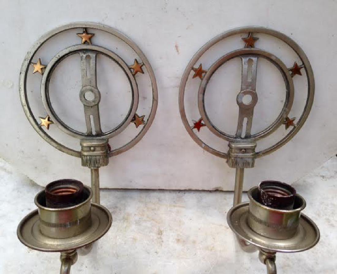 Pair Early 20th C Star Design Wall Sconces (1 of 6)