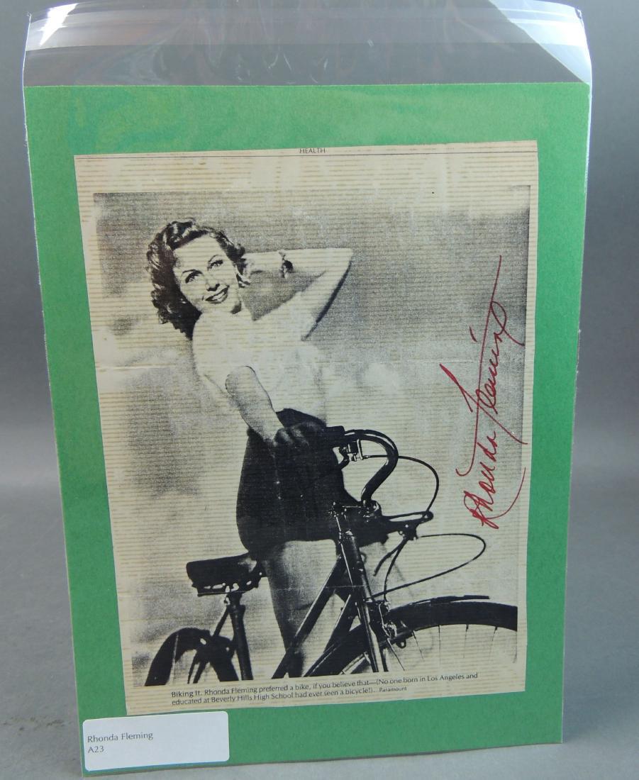 Rhonda Fleming Signed B&W Copy Print of Mag Clipping (1 of 3)