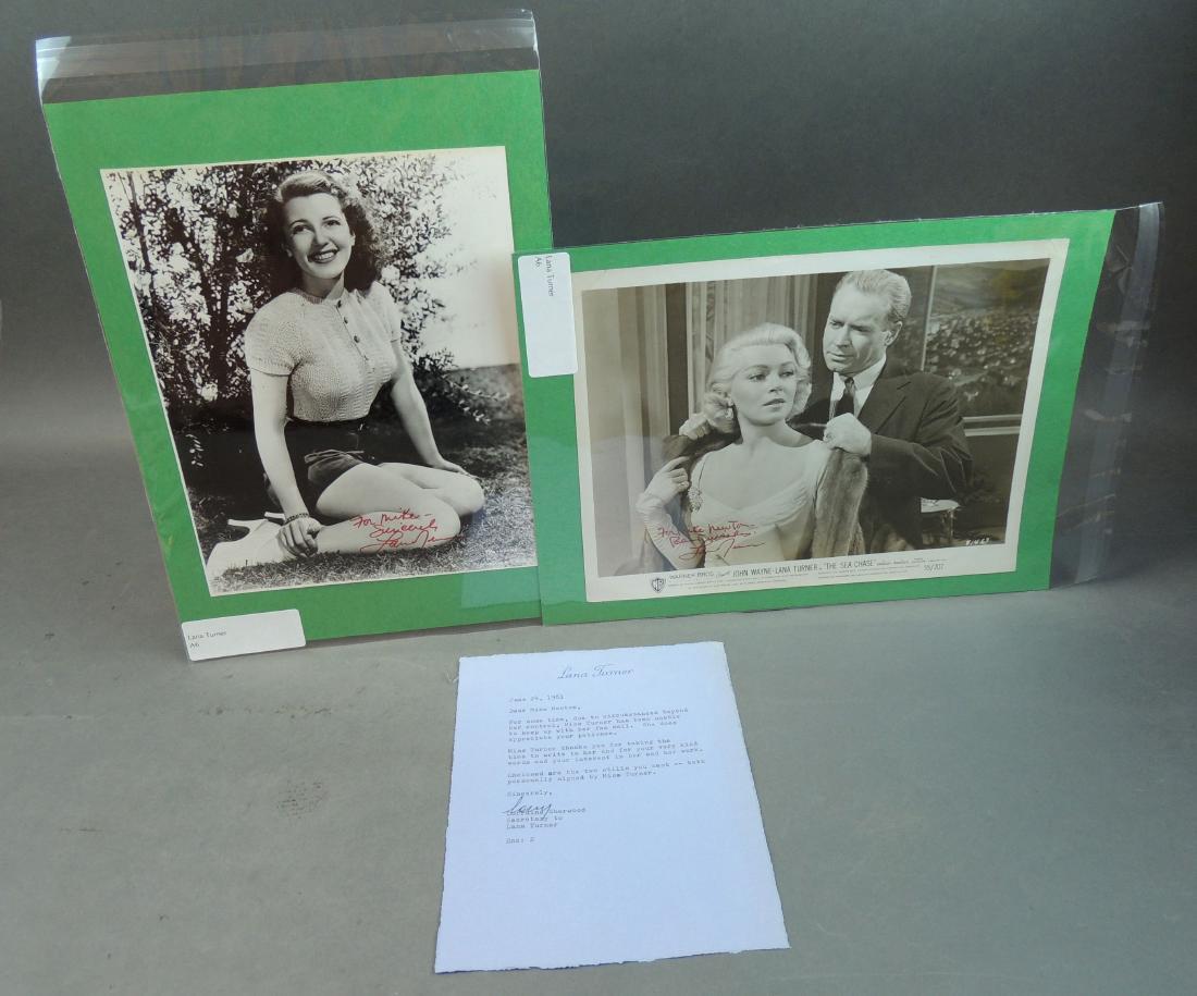 Lana Turner Signed B&W 2 Publicity Photos, W/ TLS (1 of 8)