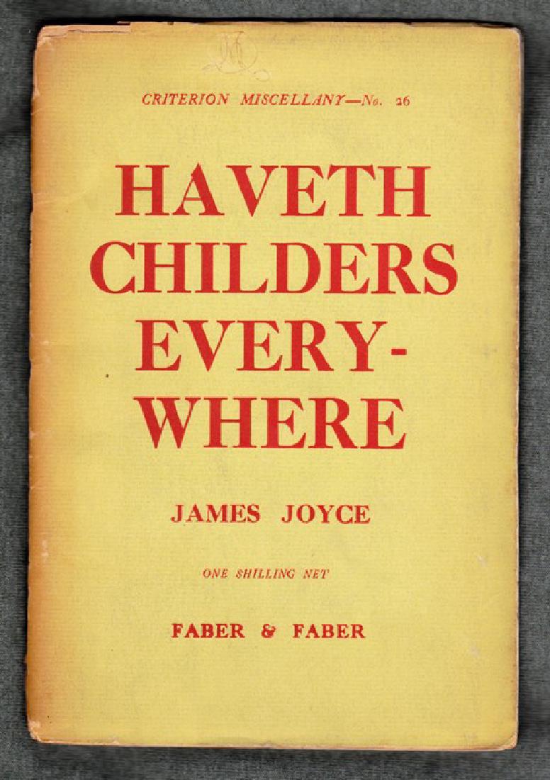 Haveth Childers Everywhere, James Joyce, First Edition (1 of 1)