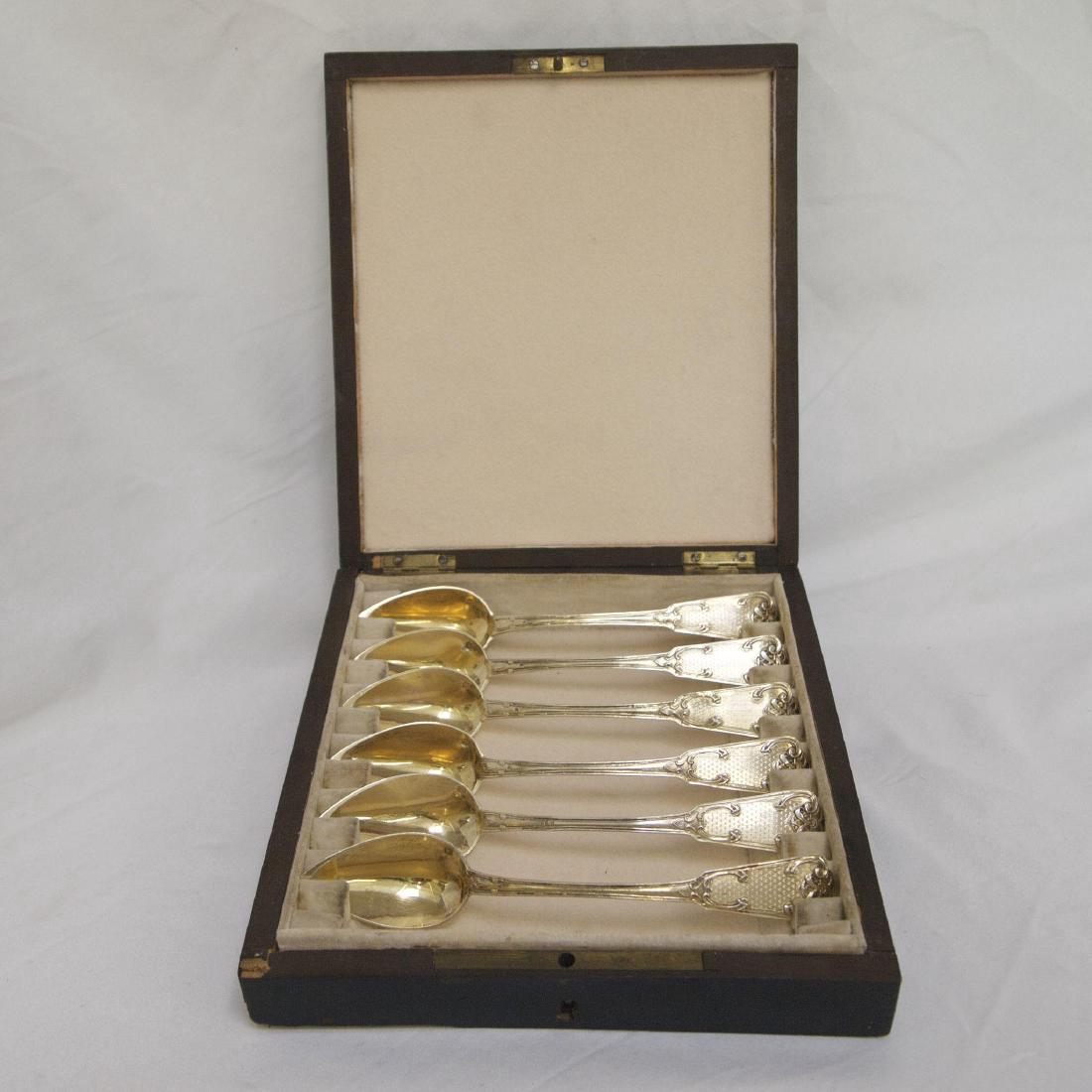 Antique French Sterling Silver Citrus Spoons in Box (1 of 9)