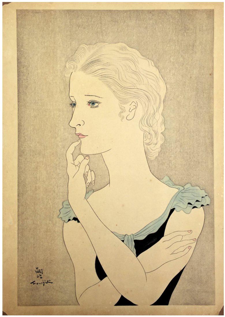 Leonard Tsuguharu Blond Dai Japanese Woodblock Print (1 of 3)
