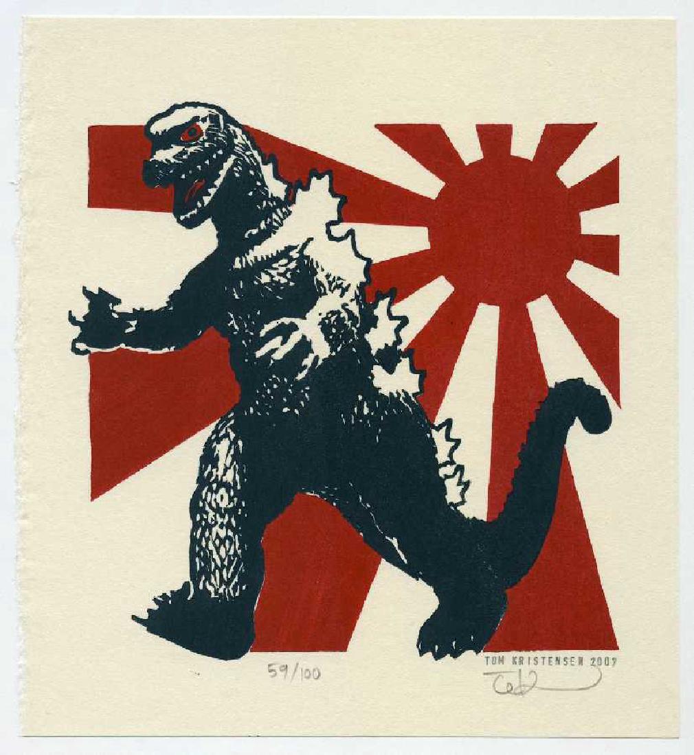 Tom Kristensen Godzilla Japanese Woodblock Print (1 of 1)