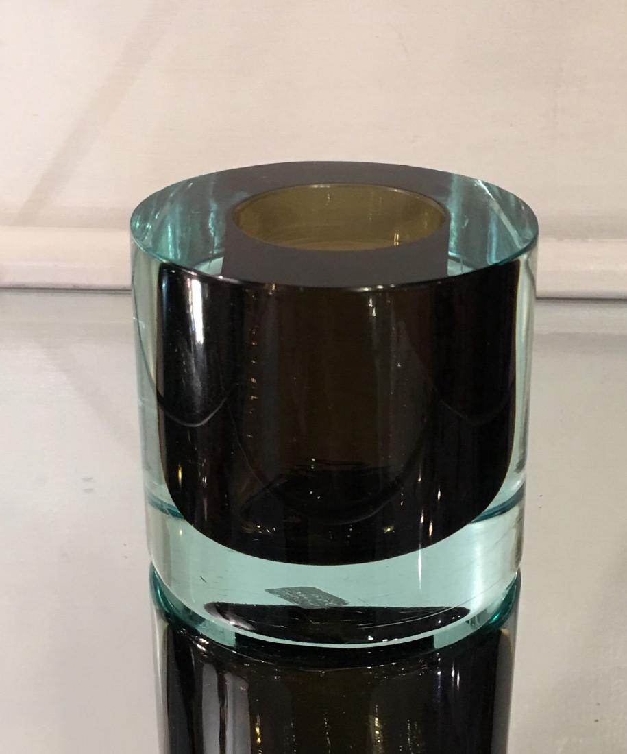 Vintage Murano Italian Glass Blue Green Cigarette Vase (1 of 3)