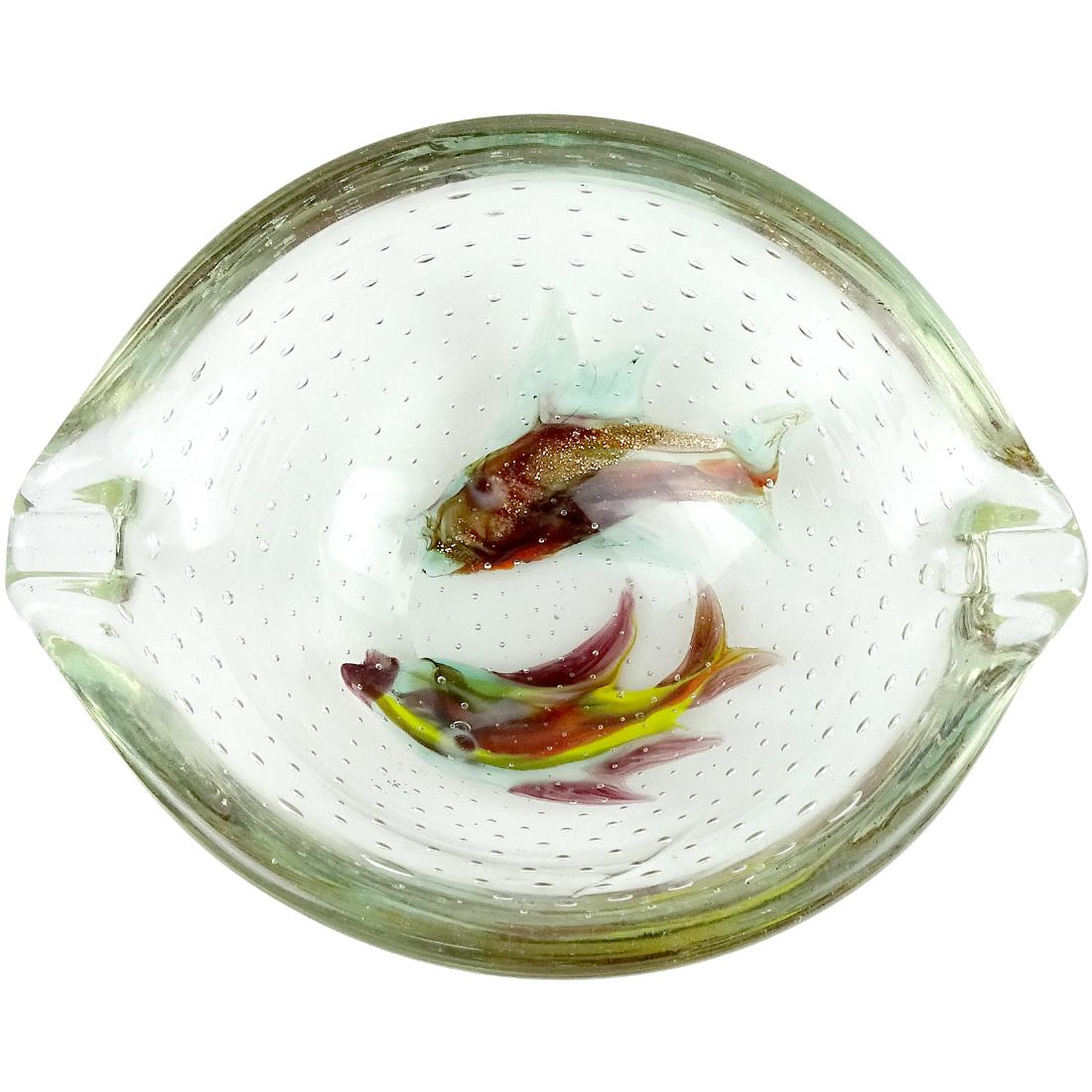 Murano Double Fish Italian Art Glass Bowl Ashtray (1 of 6)