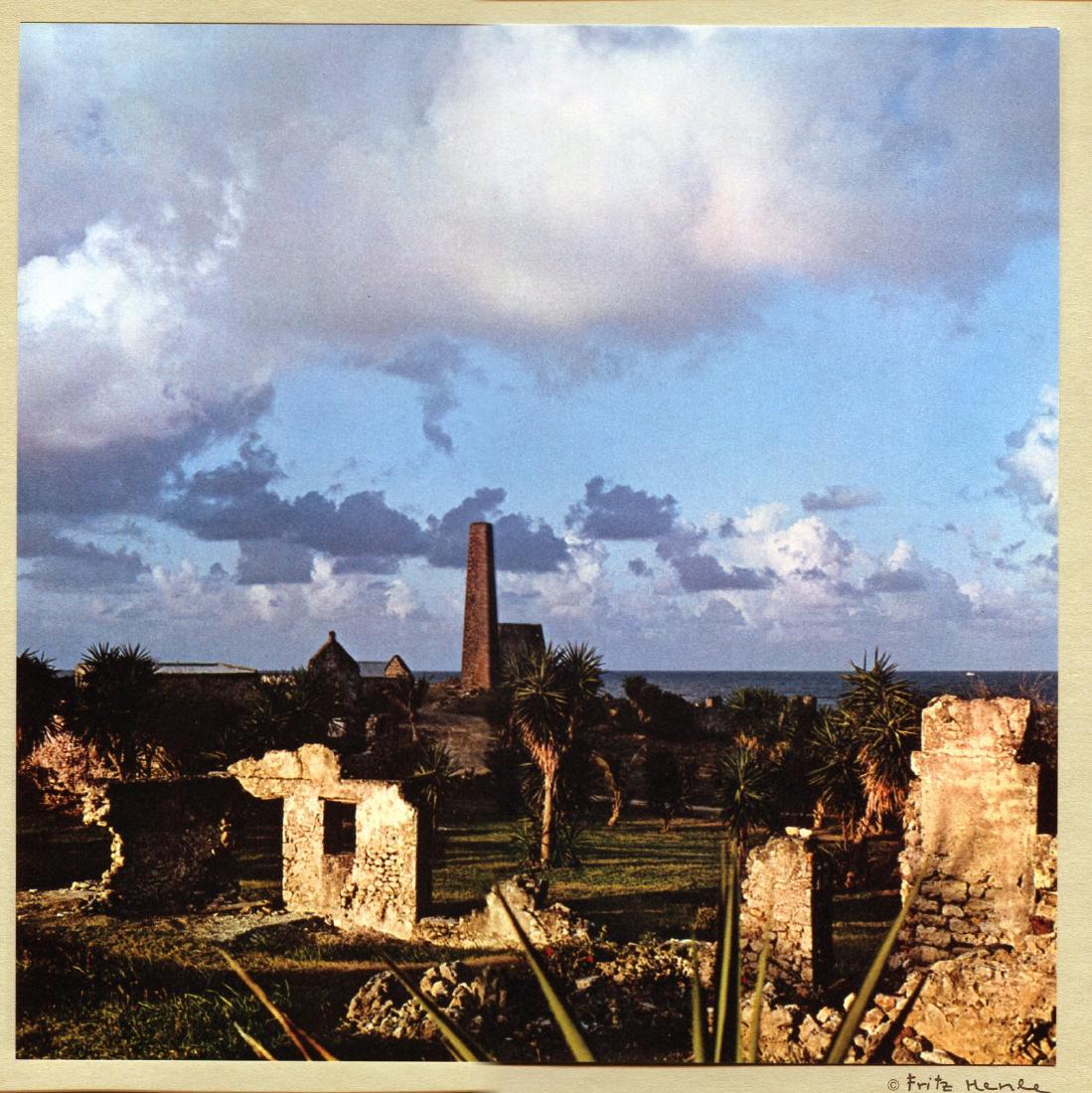 FRITZ HENLE - Ruins, Virgin Islands: Artist: FRITZ HENLE Print Title: Ruins, Virgin Islands Medium: Tipped in Color Gravure Printed in Switzerland in 1971 Sheet Size: 12" x 12" Image Size: 10" X 10" Fritz Henle was a German-born photogra