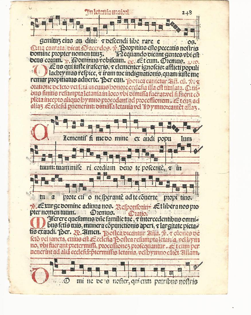 1567 Catholic Hymnal Leaf Red and Black (1 of 2)