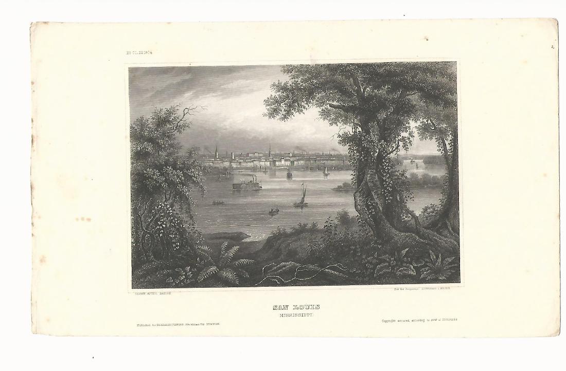 1840 Steel Engraving of St. Louis (1 of 1)