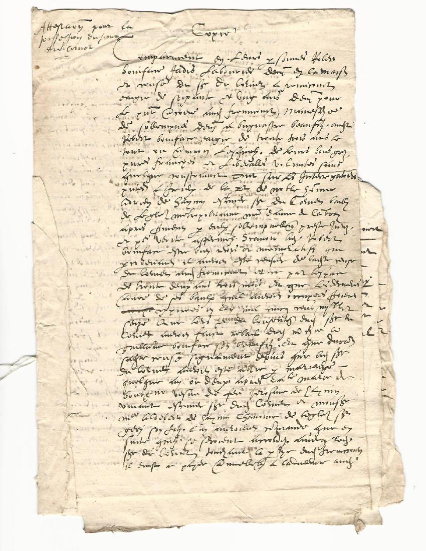 1615 French Manuscript Documents (1 of 2)