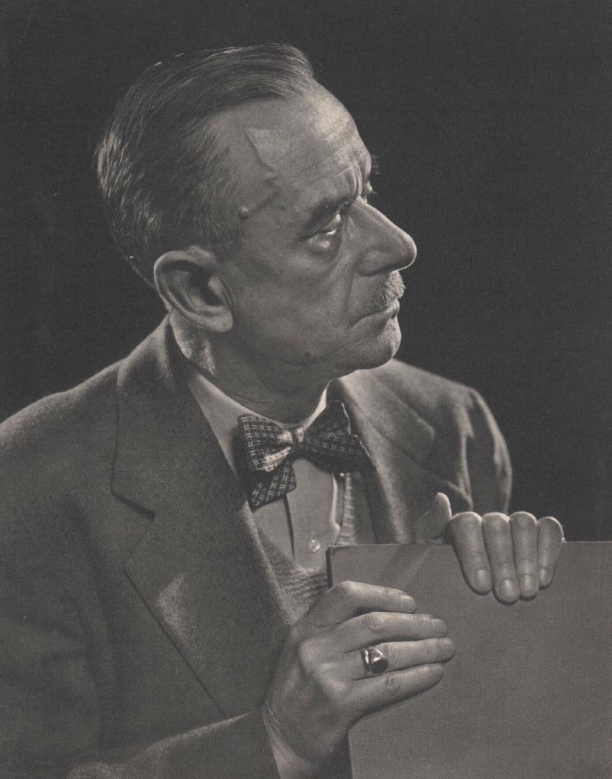 YOUSUF KARSH - Thomas Mann: Artist: YOUSUF KARSH Print Title: Thomas Mann Paul Thomas Mann was a German novelist, short story writer, social critic, philanthropist, essayist, and the 1929 Nobel Prize in Literature laureate. Prin