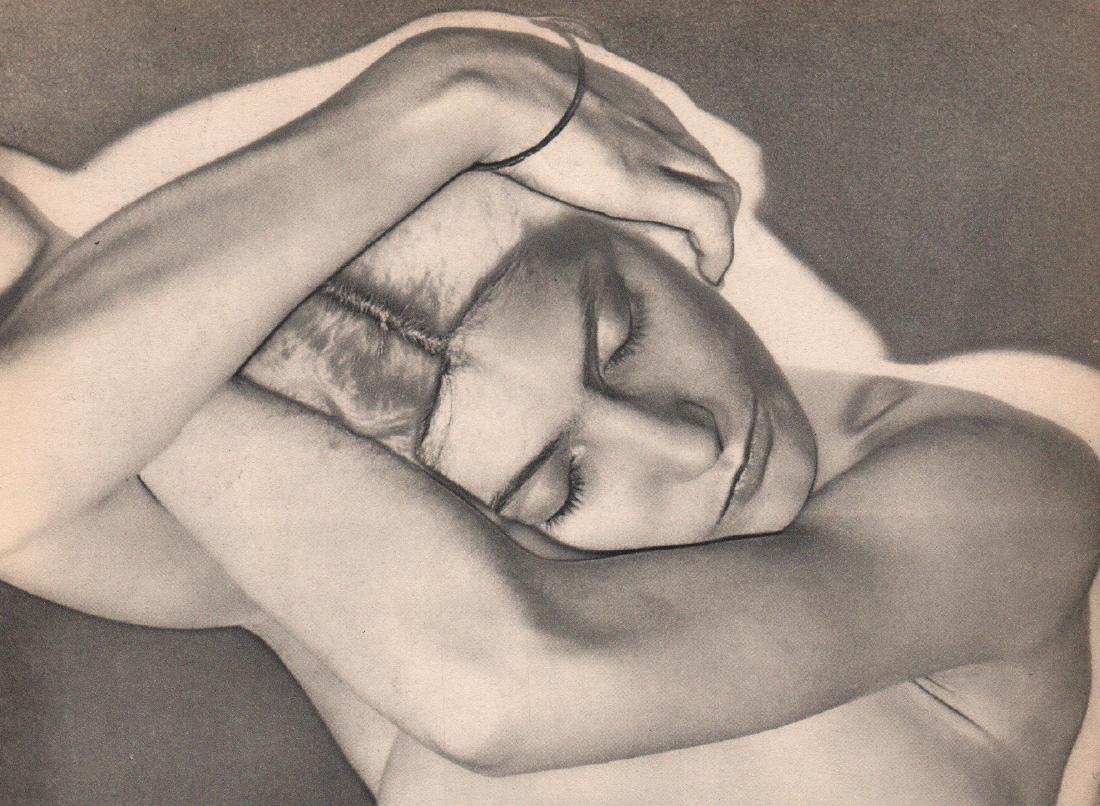 MAN RAY: Woman on Folden Arms (solarized): Artist: MAN RAY Print Title: Woman on Folden Arms (solarized) Printing Date: 1934 Medium: Sheet-fed Gravure Printer: Neogravure Company, France Image size (inches) approx. 9 x 6.5" Man Ray, original n