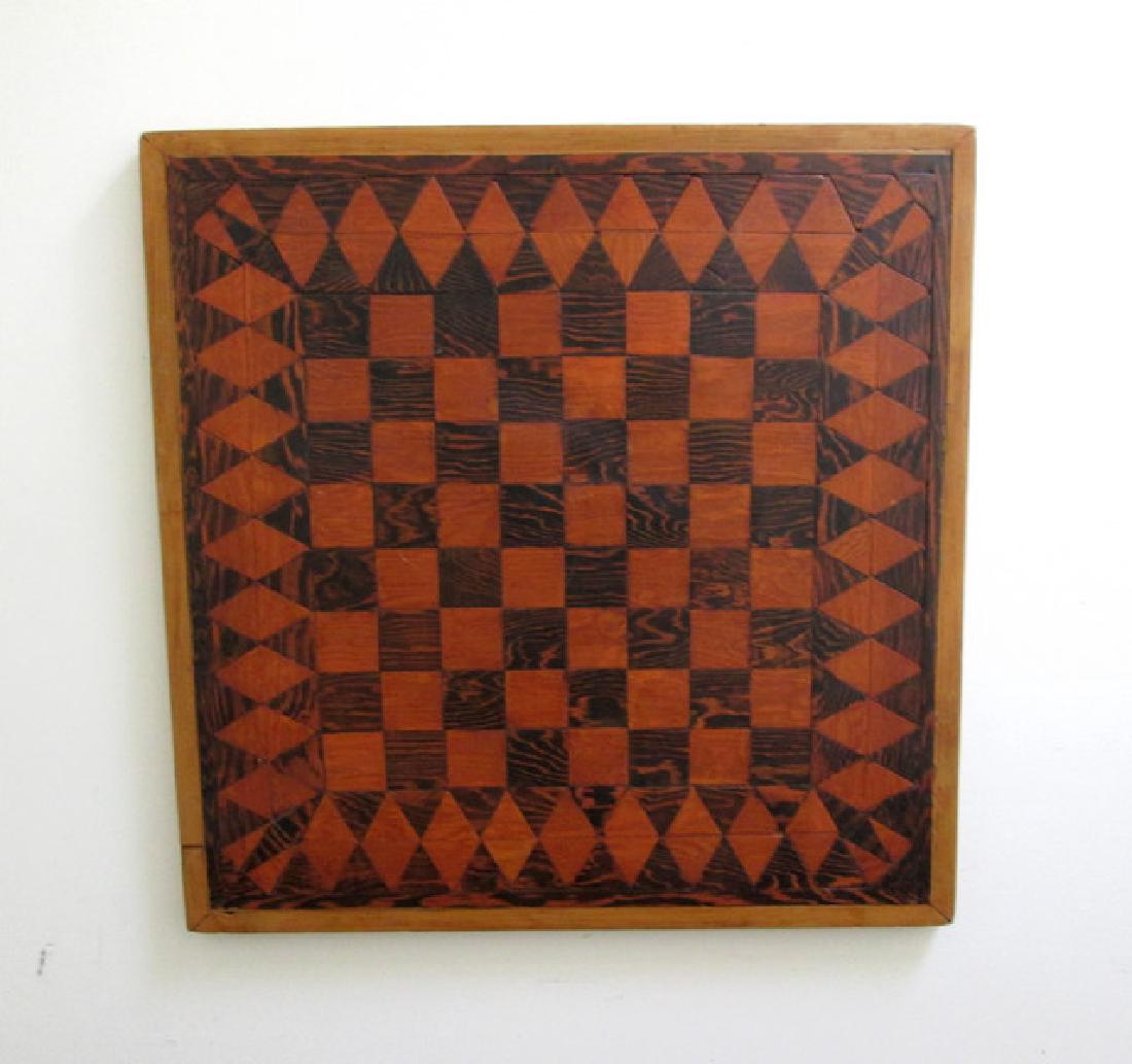 Antique 2 Sided Gameboard: Checkers & Chinese Checkers (1 of 7)