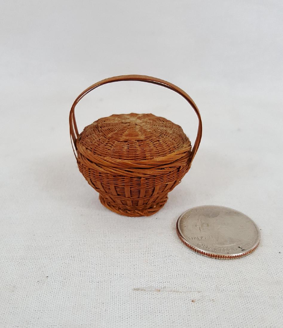 Finely Woven Miniature Basket Mid 20th Century (1 of 6)