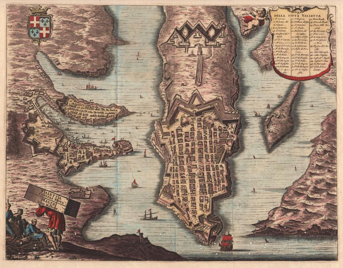 Dapper: Antique Plan of Valletta, Malta, 1680 (1 of 1)
