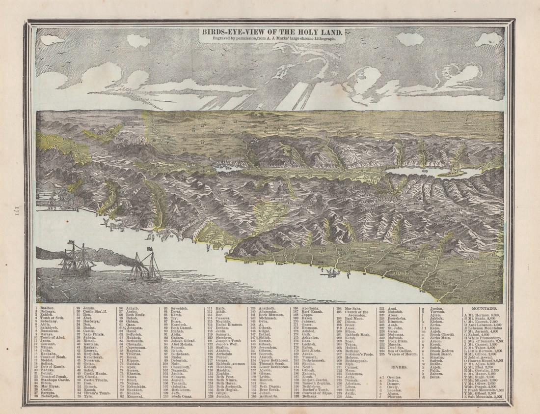 Cram: Antique Birds-Eye-View of the Holy Land, 1891 (1 of 1)