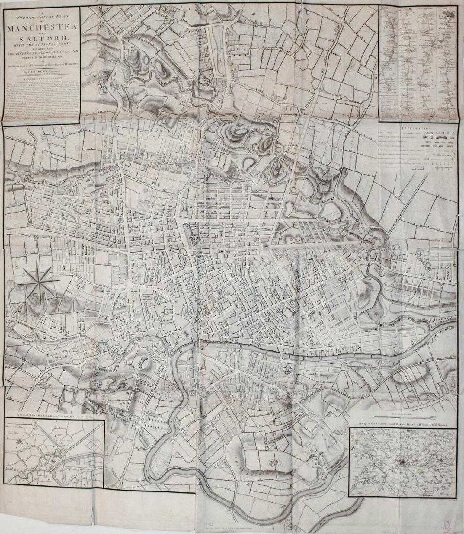 Laurent: Map of Manchester England, 1793 (1 of 1)