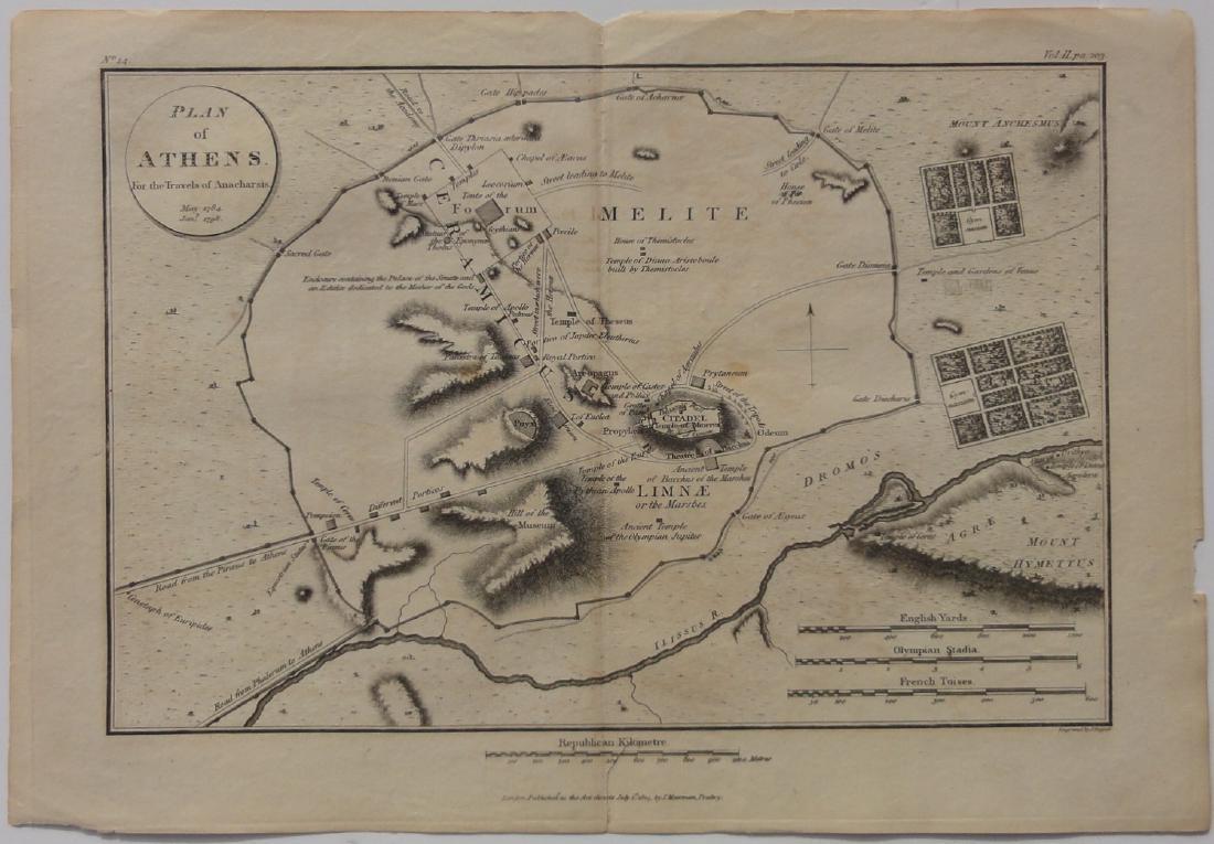 Mawman: Antique Map Plan of Athens, Greece, 1791 (1 of 7)