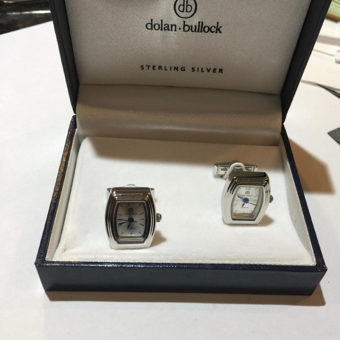Dolan & Bullock Sterling Silver NOS Watch Cufflinks: Item: NOS watch Cufflinks Brand: Dolan & Bullock Metal Purity: 925 fresh batteries working Please note that this lot has a confidential reserve. When you leave a bid in advance of the auction, submit