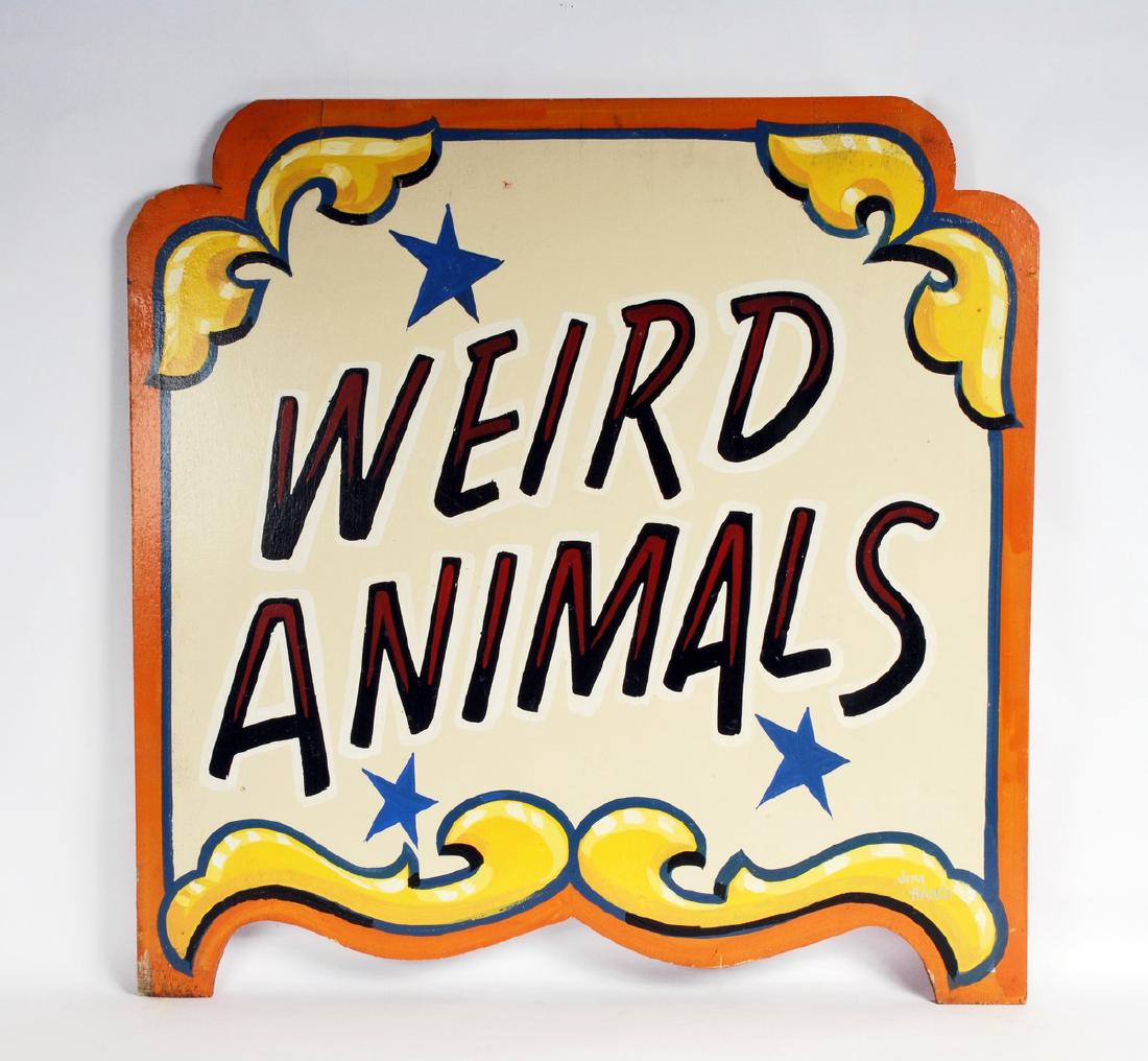 In Use Circus Sideshow Sign ‘Weird Animals’ by Jim Hand (1 of 4)