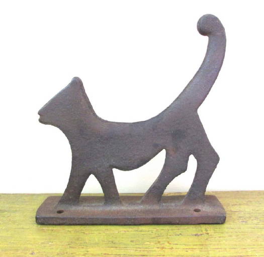 Antique Graphic Cast Iron Cat Boot Scraper