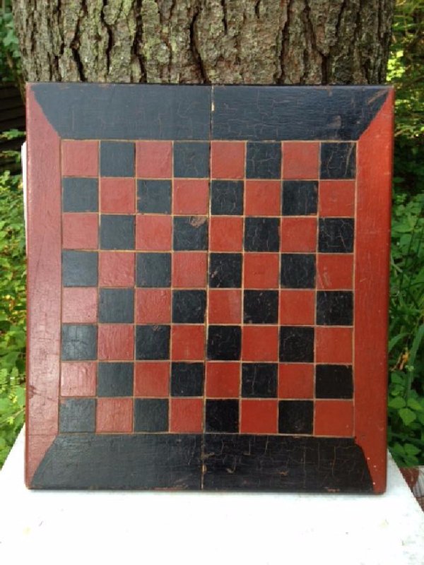 Antique Painted Checkerboard Circa 1900 (1 of 3)