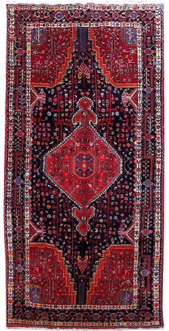 Persian Hamadan Hand-Knotted Wool Runner Rug (1 of 6)