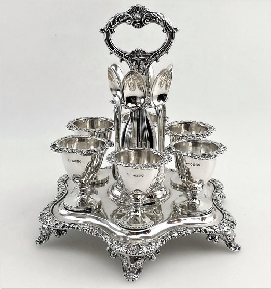 Antique William IV Sterling Silver Egg Cups & Spoons (1 of 7)