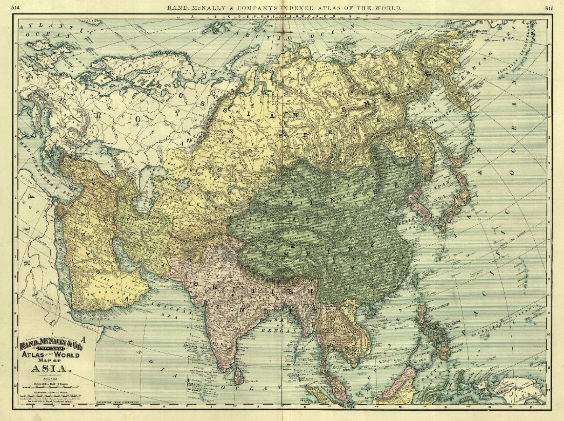 Rand McNally: Antique Atlas Map of Asia, 1892 (1 of 1)