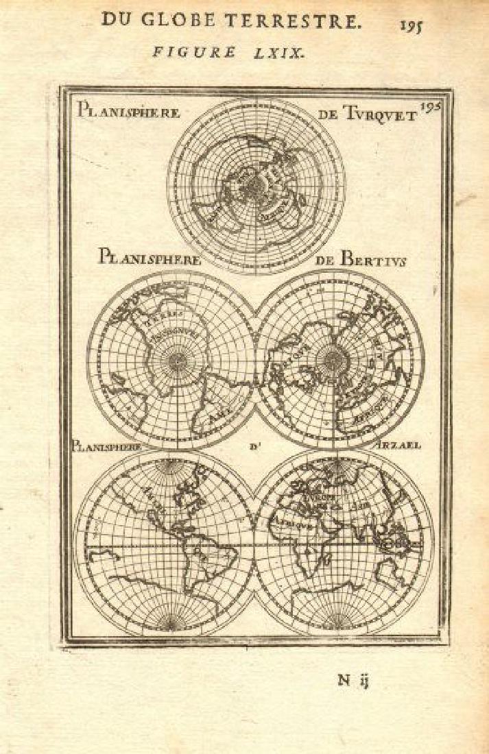Mallet: Antique Map of World Planisphere, 1683 (1 of 2)