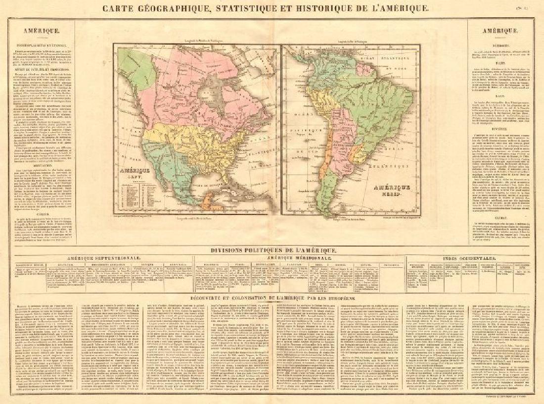 Buchon: Antique Map of North & South America, 1825 (1 of 3)