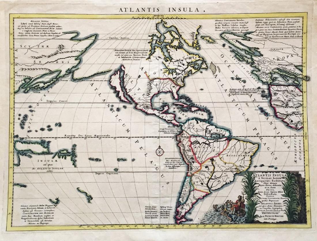 Sanson: Antique Map of New World as Atlantis, 1690 (1 of 1)