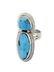Navajo Sterling Silver Turquoise Ring Signed J.S.