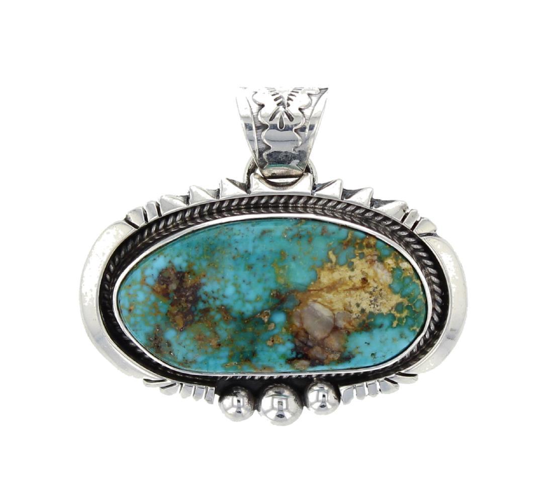 J. Piaso Jr Native American Sterling Turquoise Pendant (1 of 1)