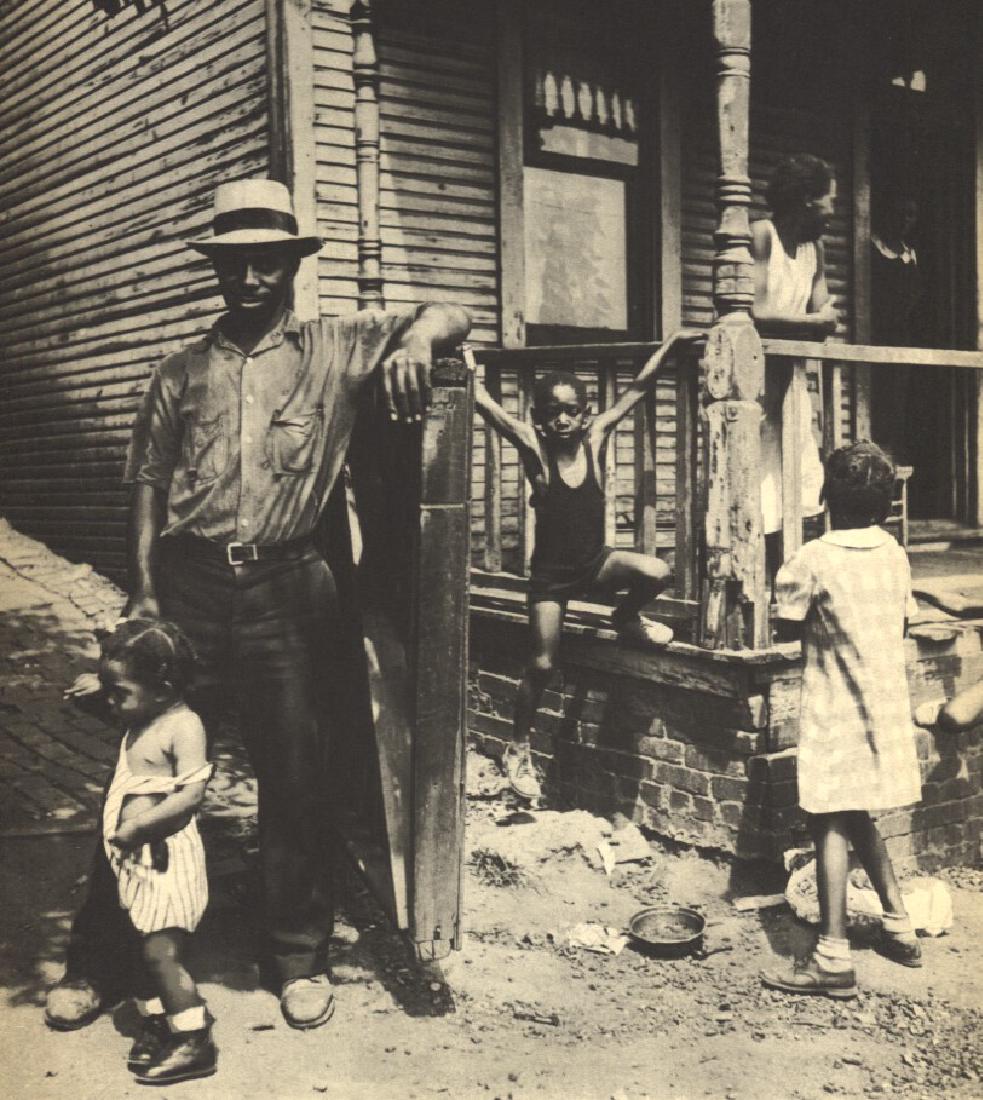 MARION POST - Family Life: Artist: MARION POST Print Title: Family Life Medium: Photoengraving Printed in: The USA, 1937 Image Size: approx. 9 x 8” Marion Post (Wolcott) was a noted American photographer who worked for the Fa