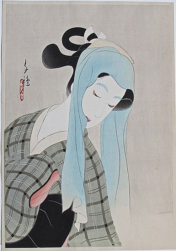 Chigusa Kitani Heroine Ochiyo Japanese Woodblock Print (1 of 1)