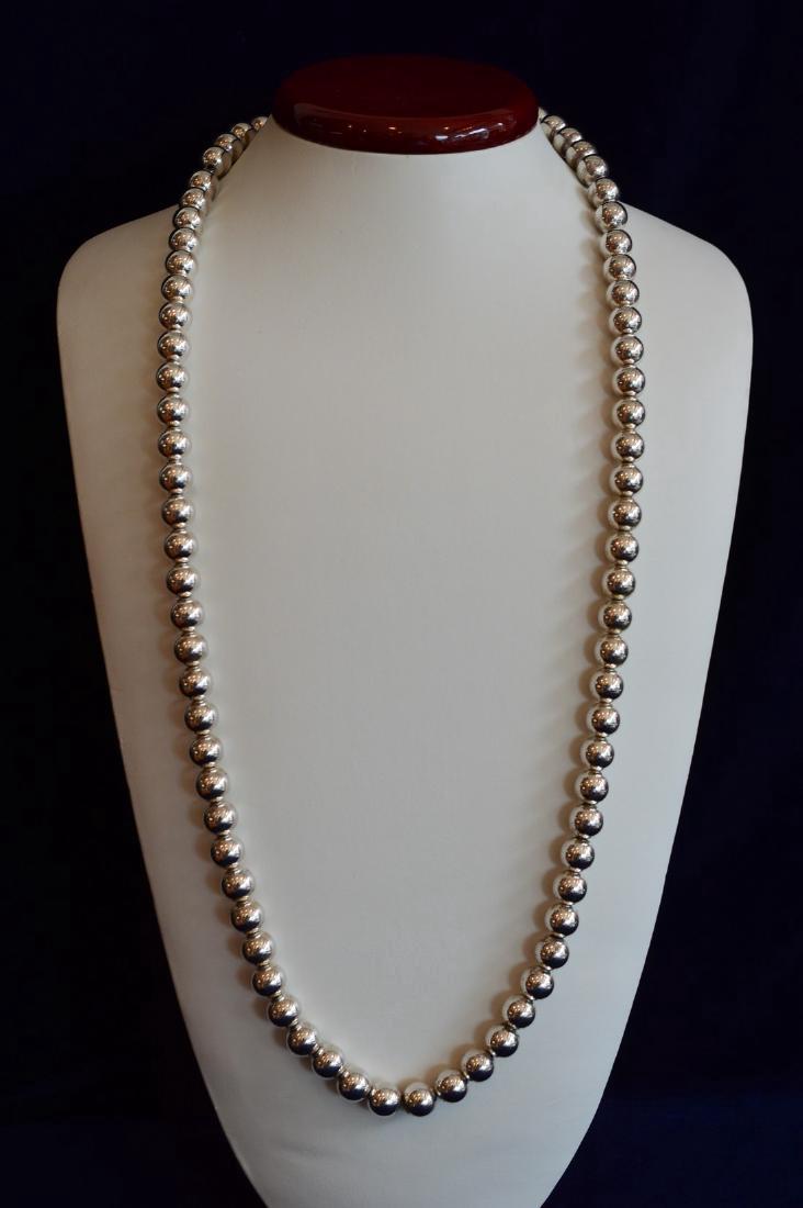 Tiffany & Co Sterling Silver Bead Necklace, with box (1 of 3)