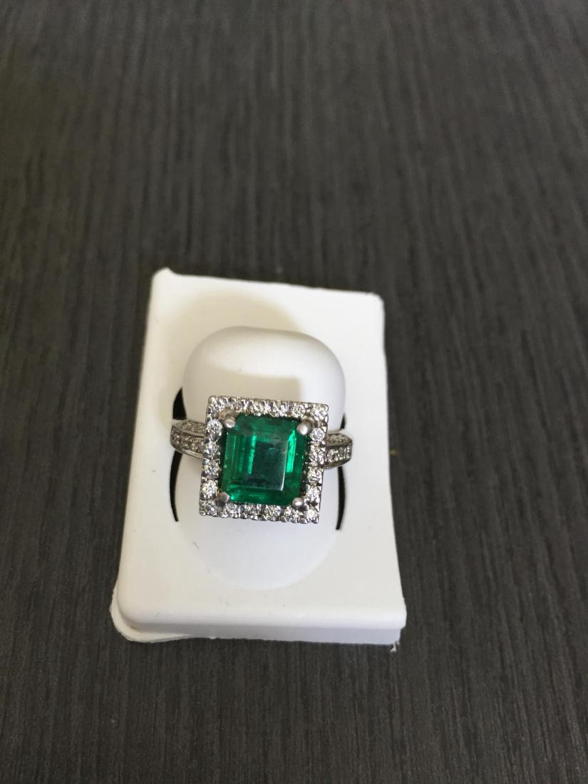 14K White Gold Emerald Diamond Ring, 5ctw (1 of 2)