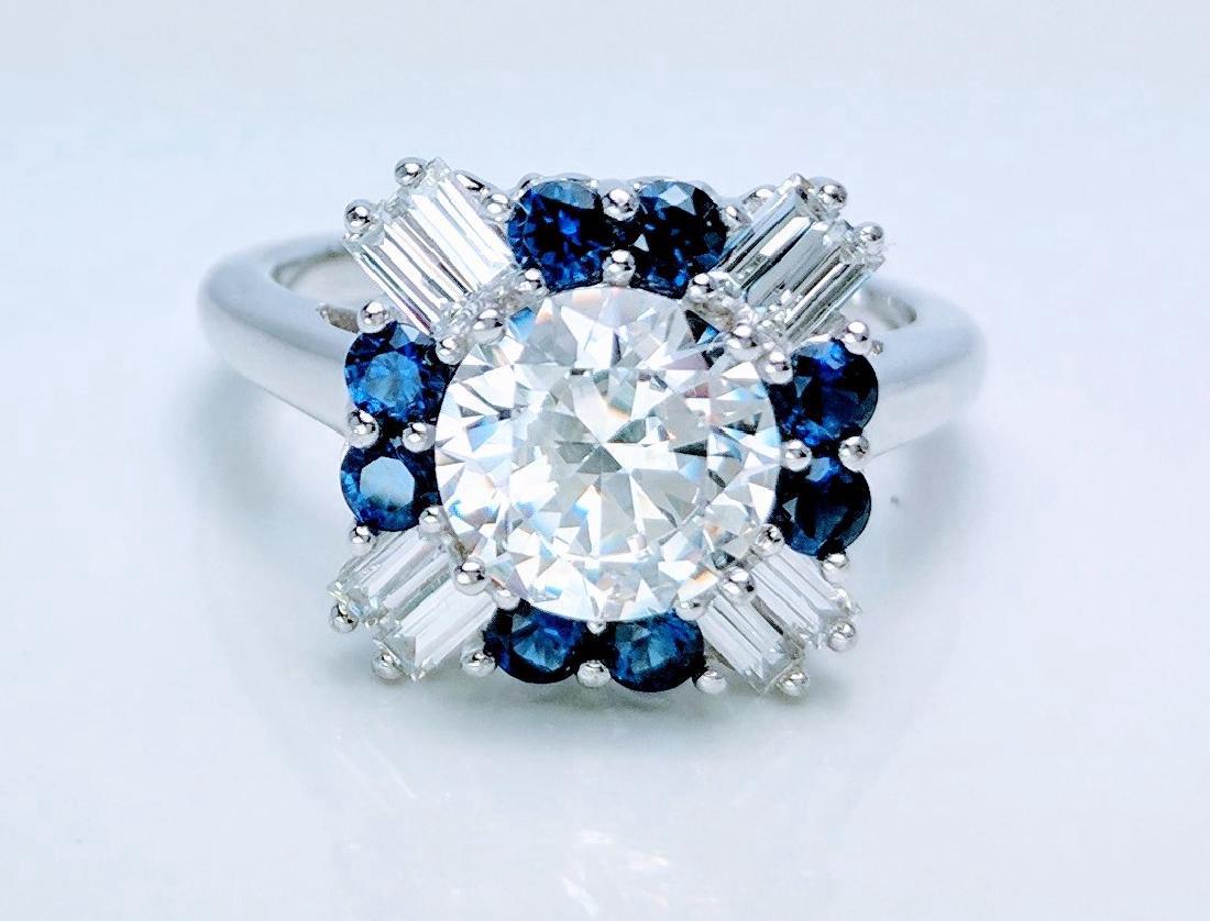 Sterling Silver CZ Sapphire Round Cut Ring, 2.5ctw (1 of 3)