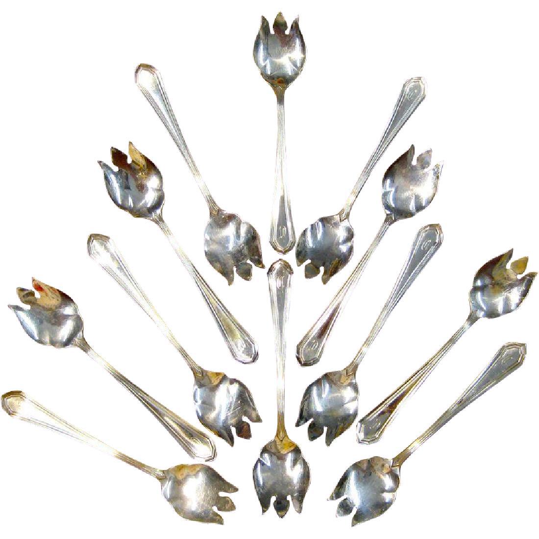 12 Antique Mount Vernon Sterling Silver Ice Cream Forks (1 of 5)