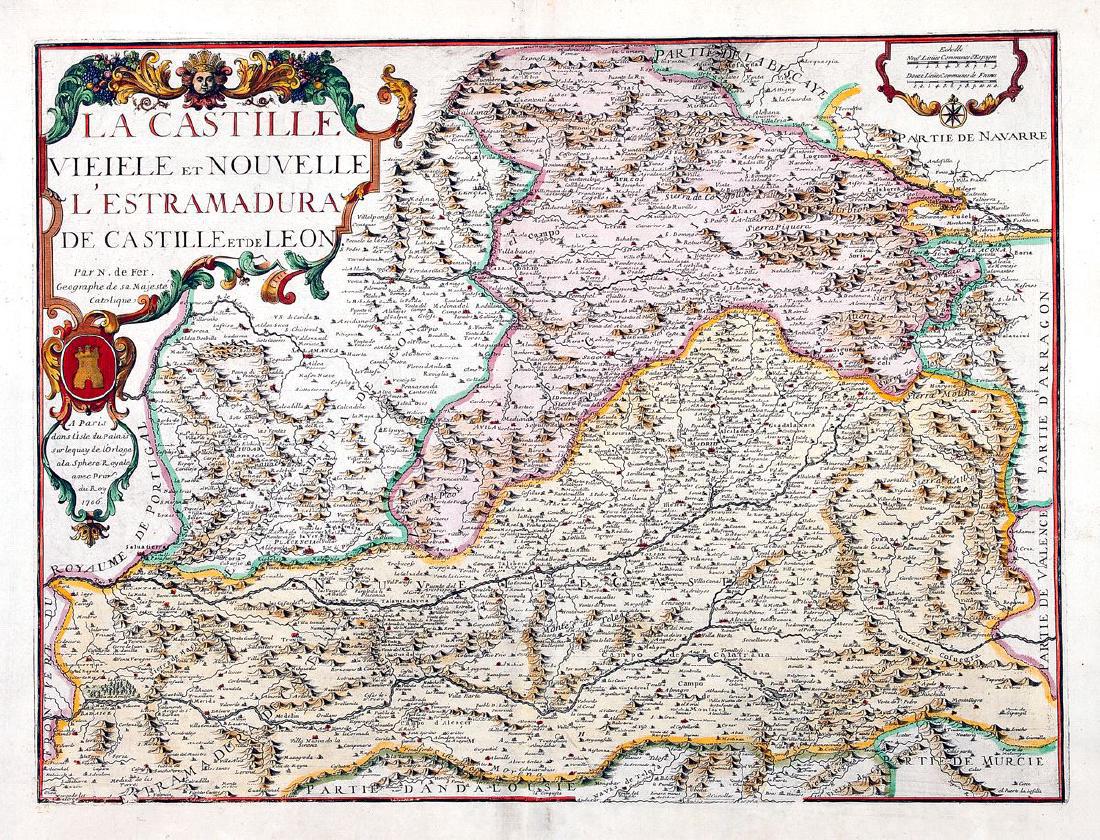 de Fer: Antique Map of Castile & Leon, 1706 (1 of 1)