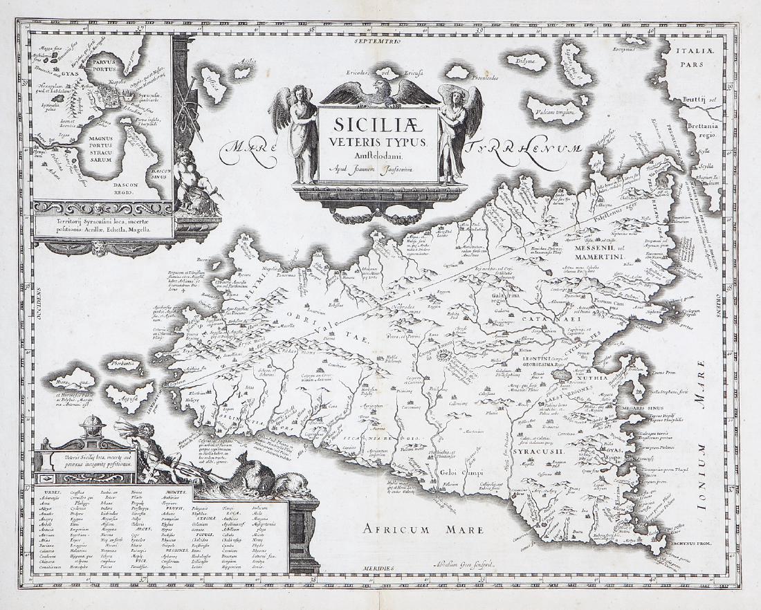 Jansson: Antique Map of Ancient Sicily, 1630 (1 of 1)